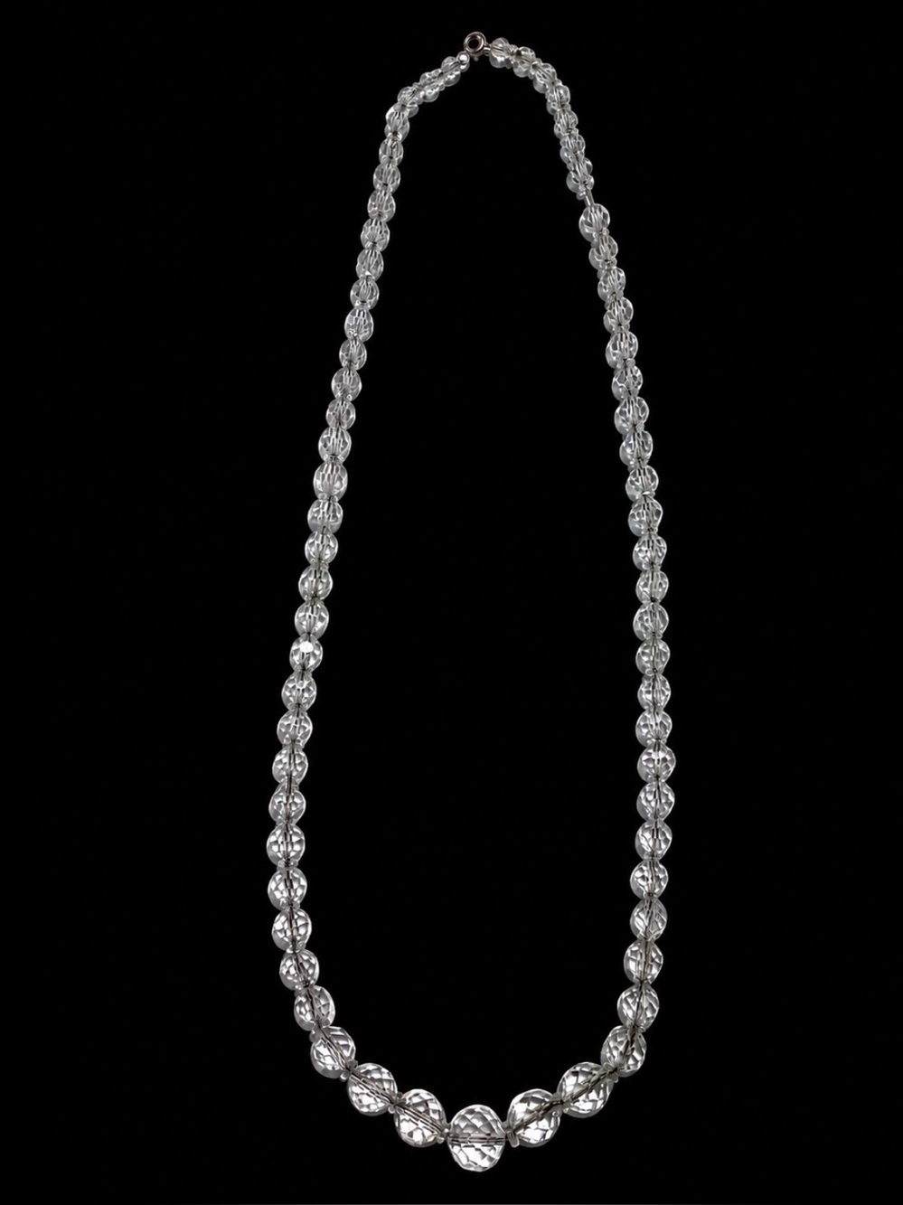 Art Deco/Mid Century Faceted Crystal Glass Bead Necklace
